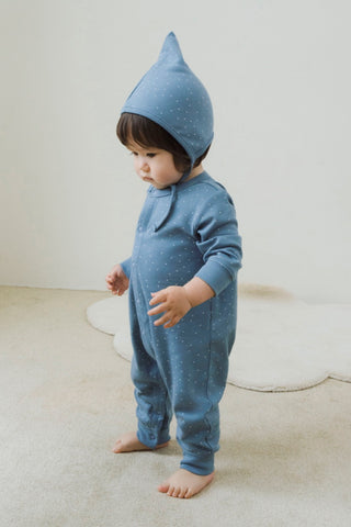 ソフトモダール ロンパース&帽子セット