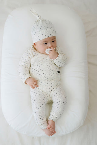 Newborn バンブーボディスーツ & レギンス & 結び帽セット