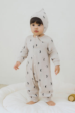 ソフトモダール ロンパース&帽子セット