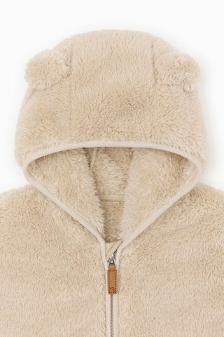 クマみみテディフリースロンパース