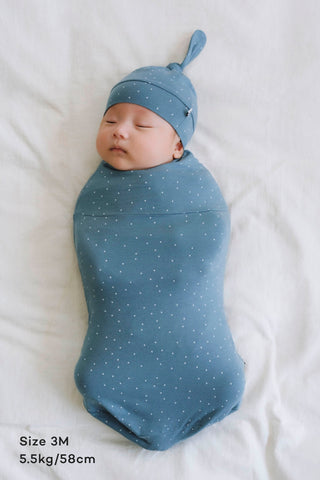 Newborn バンブースワドルポーチ&結び帽セット