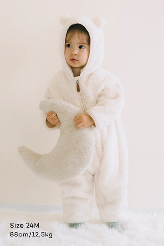 クマみみテディフリースロンパース