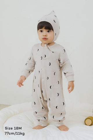 ソフトモダール ロンパース&帽子セット