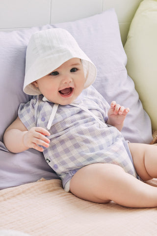 Newborn コットンメッシュボディスーツ