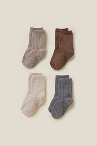 【8/26(水) お昼12時販売予定】[26FW] Easy-fit ベーシックソックス 4P(OATMEAL, TAUPE, BROWN, CHARCOAL)