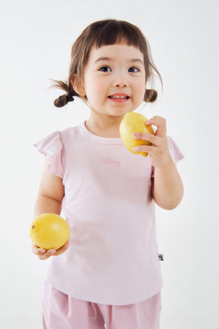 [26SS] モダール リブラッフル フリル半袖Ｔシャツ