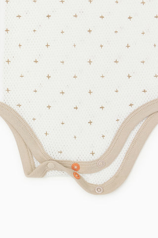 Newborn コットンメッシュボディスーツ