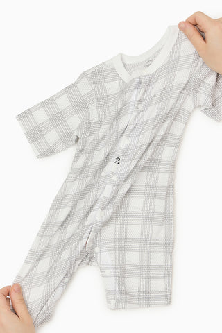 コットンメッシュ ロンパース ７分丈