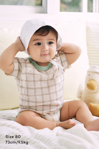 Newborn コットンメッシュボディスーツ