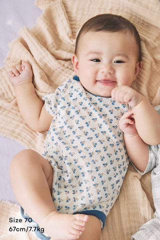 Newborn コットンメッシュボディスーツ