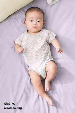 Newborn コットンメッシュボディスーツ